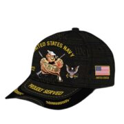 Premium Custom Name, Rank, Year US Navy Veteran Cap, Gifts for Navy Veteran, Gifts for Dad, for Husband VPVC003502 - Image 3