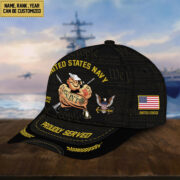 Premium Custom Name, Rank, Year US Navy Veteran Cap, Gifts for Navy Veteran, Gifts for Dad, for Husband VPVC003502 - Image 3