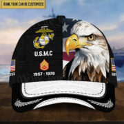 Premium Custom Rank, Year USMC Veteran Cap, Gifts for Marine Veteran VPVC003603