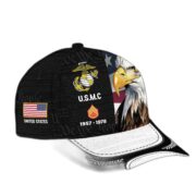 Premium Custom Rank, Year USMC Veteran Cap, Gifts for Marine Veteran VPVC003603 - Image 2