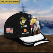 Premium Custom Rank, Year USMC Veteran Cap, Gifts for Marine Veteran VPVC003603 - Image 2