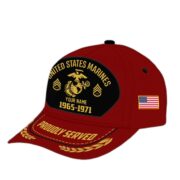 Premium USMC Veteran Cap, Custom Name Rank, Year, Gifts for Marine Veteran VPVC003703 - Image 3