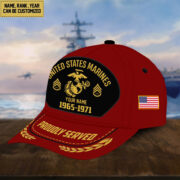 Premium USMC Veteran Cap, Custom Name Rank, Year, Gifts for Marine Veteran VPVC003703 - Image 3