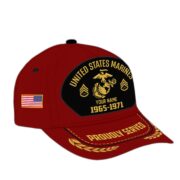 Premium USMC Veteran Cap, Custom Name Rank, Year, Gifts for Marine Veteran VPVC003703 - Image 2