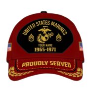 Premium USMC Veteran Cap, Custom Name Rank, Year, Gifts for Marine Veteran VPVC003703