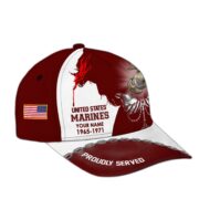 USMC Veteran Cap, Custom Name Rank, Year, Gifts for Marine Veteran VPVC004003 - Image 2