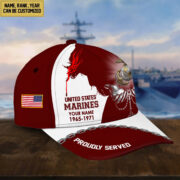 USMC Veteran Cap, Custom Name Rank, Year, Gifts for Marine Veteran VPVC004003 - Image 2