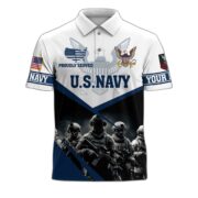 Premium US Navy Polo Shirt, Custom Name, Rank Gift For Navy Veteran VPVC204502