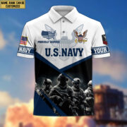 Premium US Navy Polo Shirt, Custom Name, Rank Gift For Navy Veteran VPVC204502