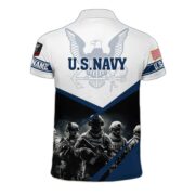 Premium US Navy Polo Shirt, Custom Name, Rank Gift For Navy Veteran VPVC204502 - Image 2