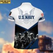 Premium US Navy Polo Shirt, Custom Name, Rank Gift For Navy Veteran VPVC204502 - Image 2