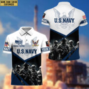 Premium US Navy Polo Shirt, Custom Name, Rank Gift For Navy Veteran VPVC204502 - Image 3