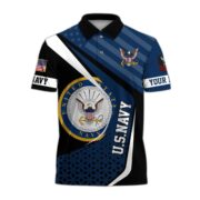 Premium US Navy Polo Shirt VPVC204902, Custom Name, Rank Gift For Navy Veteran