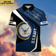 Premium US Navy Polo Shirt VPVC204902, Custom Name, Rank Gift For Navy Veteran
