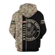 Premium US Army Zip Hoodie VPVC600001, Custom Name, Rank, Year, Gifts For Army Veteran, Gifts For Veterans Day - Image 3