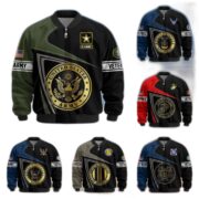 Premium US Veterans Bomber Jacket BPVC060901, Gifts For US Veterans, Gifts For Veterans Day