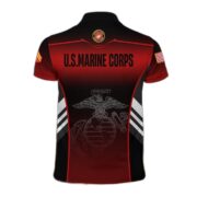 USMC Polo Shirt, Gift for Grandpa Dad Husband, Gift for Marine Veteran VPVC200903 - Image 2