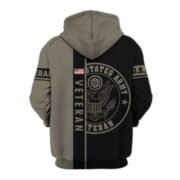Premium US Army Zip Hoodie VPVC600301, Custom Name, Rank, Year Gifts For Army Veteran, Gifts For Veterans Day - Image 3