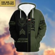Premium US Army Zip Hoodie VPVC600301, Custom Name, Rank, Year Gifts For Army Veteran, Gifts For Veterans Day - Image 5