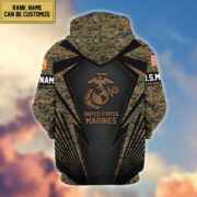 USMC Zip Hoodie VPVC602203, Custom Rank, Name, Gifts For Marine Veteran - Image 2