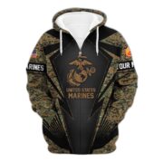USMC Zip Hoodie VPVC602203, Custom Rank, Name, Gifts For Marine Veteran - Image 3