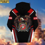 Premium USMC Zip Hoodie VPVC601703, Custom Name, Rank, Gifts For Marine Veteran - Image 2