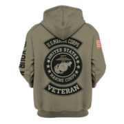 Premium Custom USMC Zip Hoodie VPVC601903, Gifts For Marine Veteran - Image 3