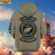 Premium Custom USMC Zip Hoodie VPVC601903, Gifts For Marine Veteran - Image 3
