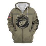 Premium Custom USMC Zip Hoodie VPVC601903, Gifts For Marine Veteran - Image 2