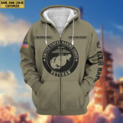 Premium Custom USMC Zip Hoodie VPVC601903, Gifts For Marine Veteran - Image 2