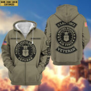 Premium Custom USAF Zip Hoodie VPVC601904, Gifts For Air Force Veteran, Gifts For Veterans Day