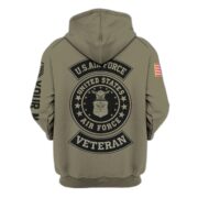 Premium Custom USAF Zip Hoodie VPVC601904, Gifts For Air Force Veteran, Gifts For Veterans Day - Image 3