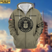 Premium Custom USAF Zip Hoodie VPVC601904, Gifts For Air Force Veteran, Gifts For Veterans Day - Image 2