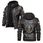 US Army Leather Jacket VPVC700301, Custom Name, Rank, Gifts For Army Veteran