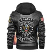 US Army Leather Jacket VPVC700301, Custom Name, Rank, Gifts For Army Veteran - Image 3