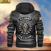 US Army Leather Jacket VPVC700301, Custom Name, Rank, Gifts For Army Veteran - Image 3