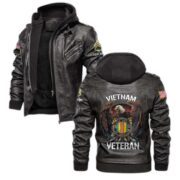 Premium Vietnam Veteran Leather Jacket VPVC700806, Gifts For Vietnam Veteran