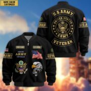 Premium Personalized US Veterans Bomber Jacket BPVC120901, Gifts For US Veterans, Gifts For Veterans Day - Image 2