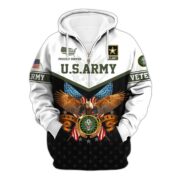 Premium US Veterans Zip Hoodie BPVC130902, Gifts For US Veterans, Gifts For Veterans Day - Image 2