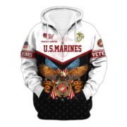 Premium US Veterans Zip Hoodie BPVC130902, Gifts For US Veterans, Gifts For Veterans Day - Image 6