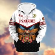 Premium US Veterans Zip Hoodie BPVC130902, Gifts For US Veterans, Gifts For Veterans Day - Image 6
