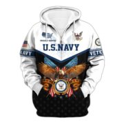 Premium US Veterans Zip Hoodie BPVC130902, Gifts For US Veterans, Gifts For Veterans Day - Image 4
