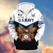 Premium US Veterans Zip Hoodie BPVC130902, Gifts For US Veterans, Gifts For Veterans Day - Image 4