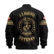 Premium USMC Veteran Bomber Jacket VPVC800703, Custom Name, Rank, Gifts For US Marines Veteran - Image 3