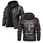 Premium US Veterans Leather Jacket BPVC230902, Gifts For US Veterans, Gifts For Veterans Day - Image 2