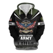 Premium Honoring All Who Served US Veterans Zip Hoodie APHN240912, Gifts For US Veterans, Gifts For Veterans Day - Image 2