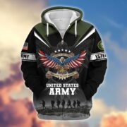Premium Honoring All Who Served US Veterans Zip Hoodie APHN240912, Gifts For US Veterans, Gifts For Veterans Day - Image 2