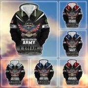 Premium Honoring All Who Served US Veterans Zip Hoodie APHN240912, Gifts For US Veterans, Gifts For Veterans Day