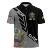 US Army Veteran Polo Shirt, Custom Name, Rank Gifts For US Army Veteran VPVC203801