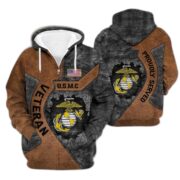 Premium USMC Veterans Zip Hoodie VPVC603903, Gifts For Marine Veteran